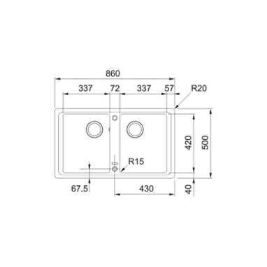 FRANKE Мойка врезная для кухни BASIS BFG 620 оборотная белый (114.0363.941)