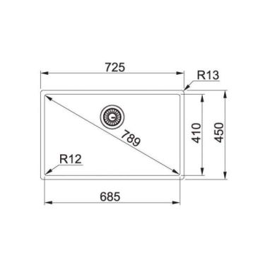 FRANKE Мойка под столешницу для кухни BOX BXX 210/110-68 без крыла полированная (127.0369.284)