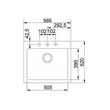 FRANKE Мойка врезная для кухни MARIS MRG 610-58 без крыла бежевый (114.0502.831)