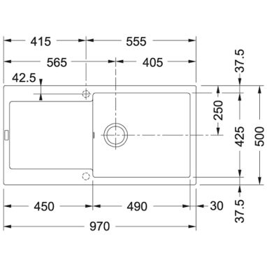 FRANKE Мойка врезная для кухни MARIS MRG 611-97 XL оборотная оникс (114.0367.737))
