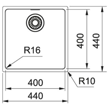 FRANKE Мойка врезная для кухни MARIS MRX 210-40 без крыла полированная (127.0598.745)