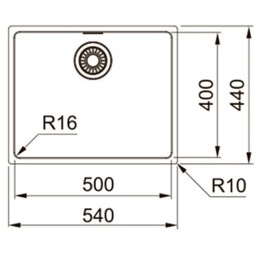 FRANKE Мойка врезная для кухни MARIS MRX 210-50 без крыла полированная (127.0598.747)