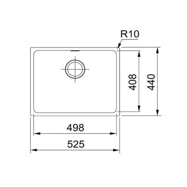 FRANKE Мойка под столешницу для кухни SIRIUS SID 110-50 без крыла черный (125.0395.602)