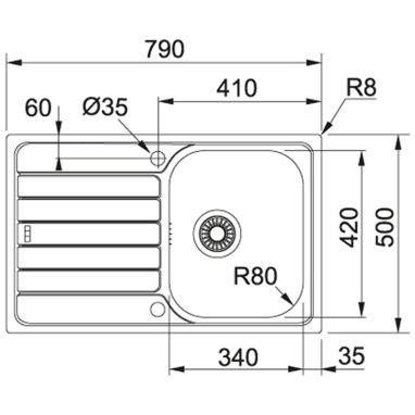 FRANKE Мойка врезная для кухни Spark SKL 611-79 оборотная декор (101.0598.809)