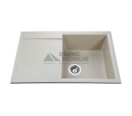GLOBUS LUX Мойка врезная для кухни KOMO оборотная слоновая кость