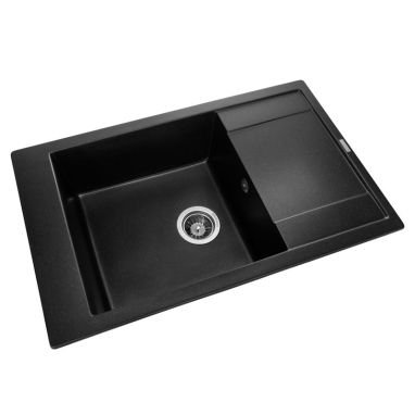 GRANADO Мойка врезная для кухни Almeria оборотная black shine (3101)