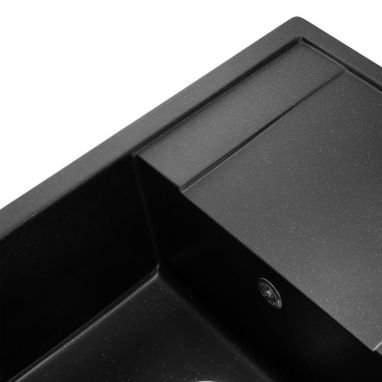 GRANADO Мойка врезная для кухни Almeria оборотная black shine (3101)