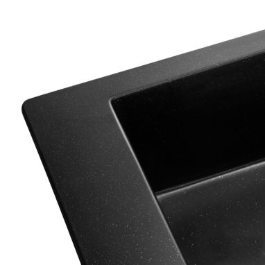 GRANADO Мойка врезная для кухни Almeria оборотная black shine (3101)