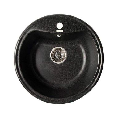 GRANITIKA Мойка врезная для кухни Round Bevel черный (RB494219-100)