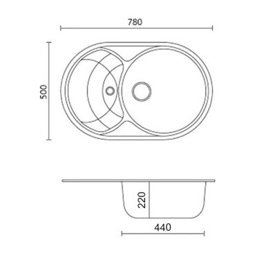 HAIBA Мойка врезная для кухни HB8310-G228 оборотная Gray (HB0976)