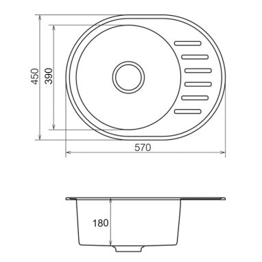 HAIBA Мойка врезная для кухни HB8311-G226 оборотная Black (HB0979)