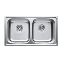 HAIBA Мойка врезная для кухни Double 78x43 Decor без крыла декор (HB0567)