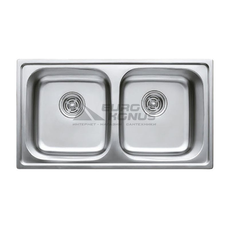 HAIBA Мойка врезная для кухни Double 78x43 Polish без крыла полированная (HB0568)