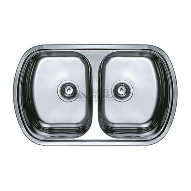 HAIBA Мойка врезная для кухни Double 80x49 Decor без крыла декор (HB0572)