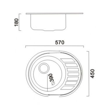 HAIBA Мойка врезная для кухни 57x45 Decor оборотная декор (HB0644)