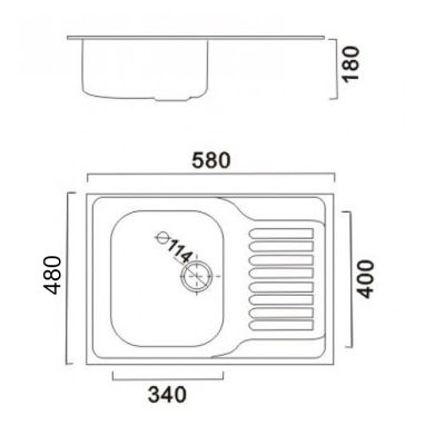 HAIBA Мойка врезная для кухни 58x48 Decor оборотная декор (HB0646)