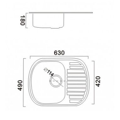 HAIBA Мойка врезная для кухни 63x49 Decor оборотная декор (HB0653)