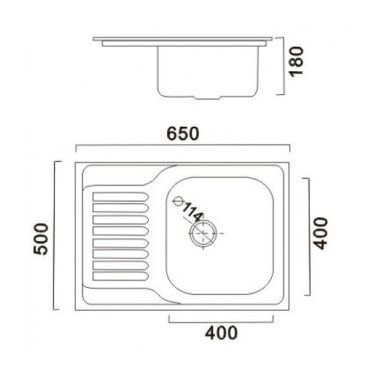 HAIBA Мойка врезная для кухни 65x50 Decor оборотная декор (HB0553)
