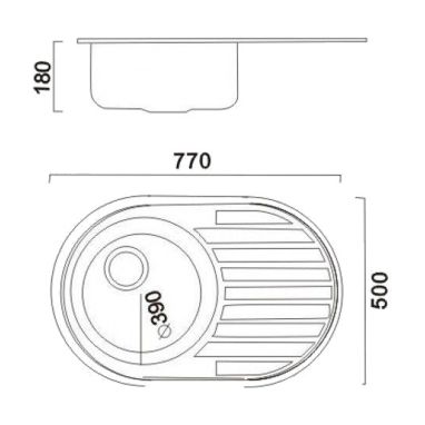 HAIBA Мойка врезная для кухни 77x50 Decor оборотная декор (HB0655)