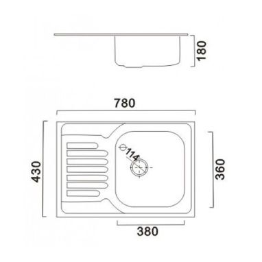 HAIBA Мойка врезная для кухни 78x43 Decor оборотная декор (HB0564)