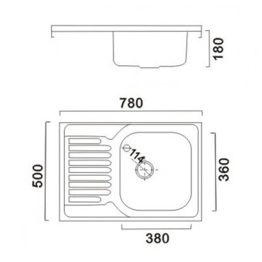 HAIBA Мойка врезная для кухни 78x50 Decor оборотная декор (HB0648)