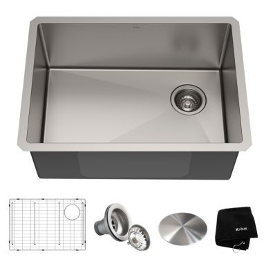 KRAUS Мойка под столешницу для кухни STANDART PRO без крыла матовая (KHU111-25)