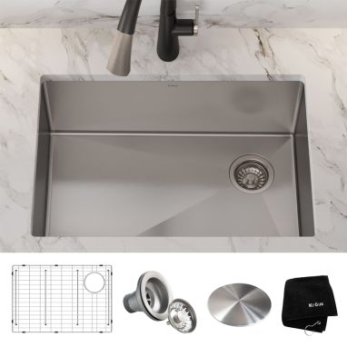 KRAUS Мойка под столешницу для кухни STANDART PRO без крыла матовая (KHU111-25)
