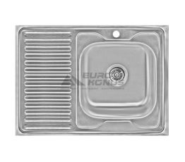 KRONER Мойка накладная для кухни KRP Dekor-6080R 0.6 мм 160 мм левое крыло декор (CV022815)