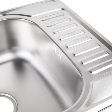 KRONER Мойка врезная для кухни KRP Dekor-5848 0.8 мм 180 мм оборотная декор (CV022776)