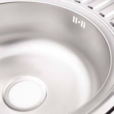 KRONER Мойка врезная для кухни KRP Dekor-7750 0.8 мм 180 мм оборотная декор (CV022784)