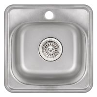 KRONER Мойка врезная для кухни KRP Satin-3838 0.6 мм 160 мм без крыла матовая (CV022756)
