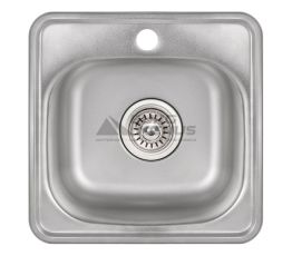 KRONER Мойка врезная для кухни KRP Satin-3838 0.6 мм 160 мм без крыла матовая (CV022756)