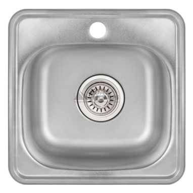 KRONER Мойка врезная для кухни KRP Satin-3838 0.6 мм 160 мм без крыла матовая (CV022756)