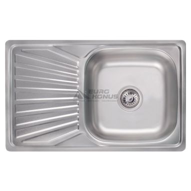 KRONER Мойка врезная для кухни KRP Satin-7848 0.8 мм 180 мм оборотная матовая (CV022789)
