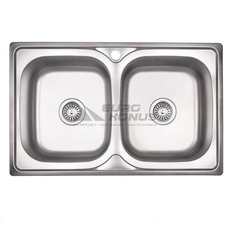 KRONER Мойка врезная для кухни KRP Satin-7948Z 0.8 мм 180 мм без крыла матовая (CV022790)