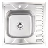 KRONER Мойка накладная для кухни KRP Satin-6060L 0.6 мм 160 мм правое крыло матовая (CV022823)