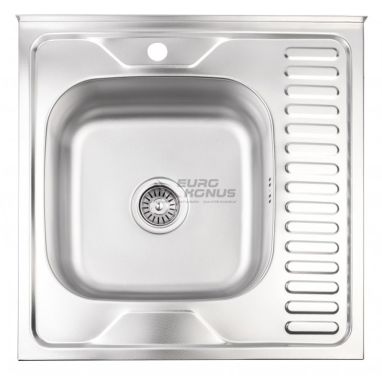 KRONER Мойка накладная для кухни KRP Satin-6060L 0.6 мм 160 мм правое крыло матовая (CV022823)