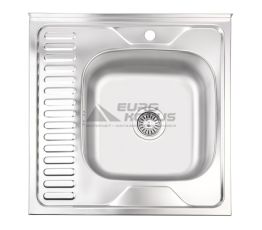 KRONER Мойка накладная для кухни KRP Satin-6060R 0.6 мм 160 мм левое крыло матовая (CV022824)
