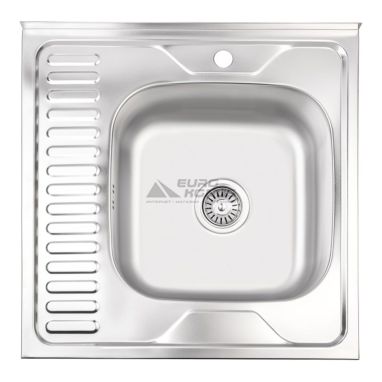 KRONER Мойка накладная для кухни KRP Satin-6060R 0.6 мм 160 мм левое крыло матовая (CV022824)