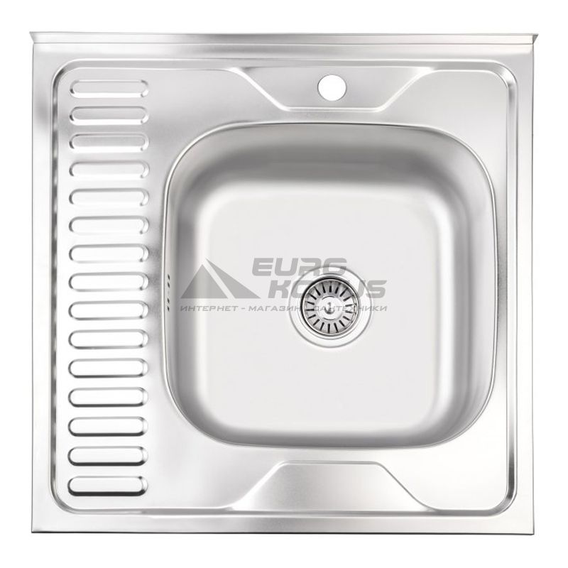 KRONER Мойка накладная для кухни KRP Satin-6060R 0.6 мм 160 мм левое крыло матовая (CV022824)