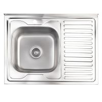 KRONER Мойка накладная для кухни KRP Satin-6080L 0.6 мм 160 мм правое крыло матовая (CV022825)