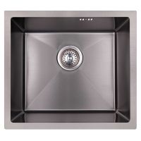 KRONER Мойка врезная для кухни KRP PVD Schwarze-4843HM 3.0/1.0 мм 220 мм без крыла матовая черная (CV022792)