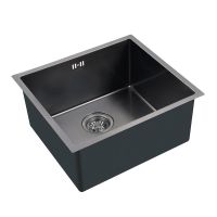 MIXXUS Мийка врізна для кухні MX4843 220x1.0 PVD Black без крила матова чорна