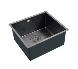 MIXXUS Мийка врізна для кухні MX4843 220x1.0 PVD Black без крила матова чорна