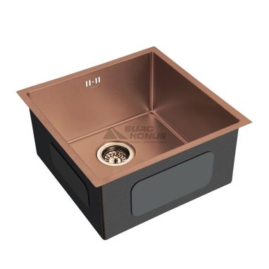 MIXXUS Мийка врізна для кухні MX4843 220x1.0 PVD Bronze без крила матова бронзова
