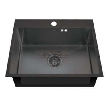 MIXXUS Мийка врізна для кухні MX5843 200x1.0 PVD Black без крила матова чорна