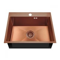 MIXXUS Мийка врізна для кухні MX5843 200x1.0 PVD Bronze без крила матова бронзова