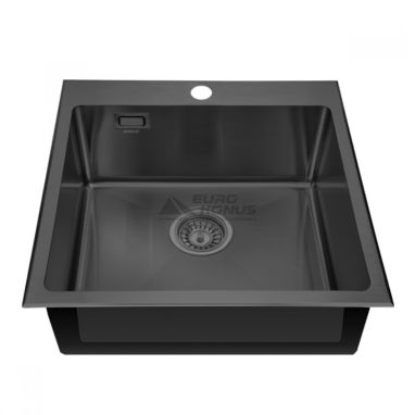 MIXXUS Мийка врізна для кухні MX5050 200x1.0 PVD Black без крила матова чорна