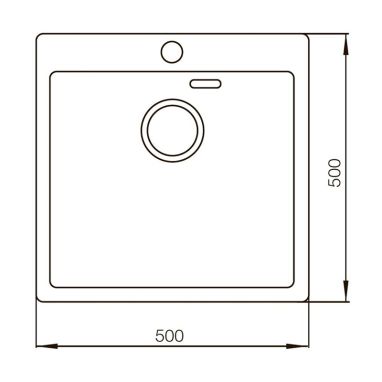 MIXXUS Мийка врізна для кухні MX5050 200x1.0 PVD Black без крила матова чорна