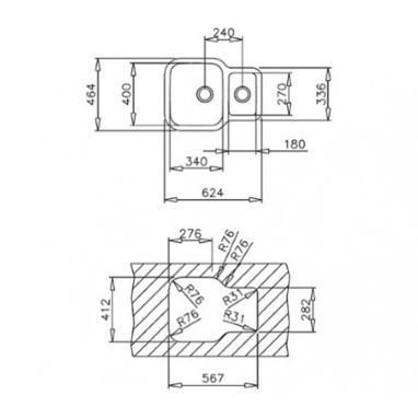TEKA Кухонная мойка из нержавеющей стали Be 1 1/2B 625 REV (10125160)